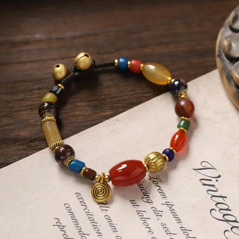 Original Tibetan Beaded Bracelet: Vintage Woven Unisex Collection