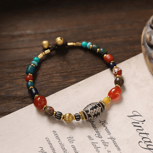 Original Tibetan Beaded Bracelet: Vintage Woven Unisex Collection